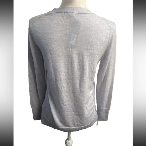 BANANA REPUBLIC Women's LOVELY Emb Sweater NWT Gray/Blue XS Washable Merino Wool - Picture 6 of 10